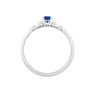 Saphir rond et diamants 0,18 ct I
