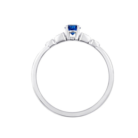 Saphir rond et diamants 0,18 ct I