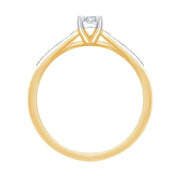 Bague, Solitaire Accompagné Serti Clos Diamant 0,18ct