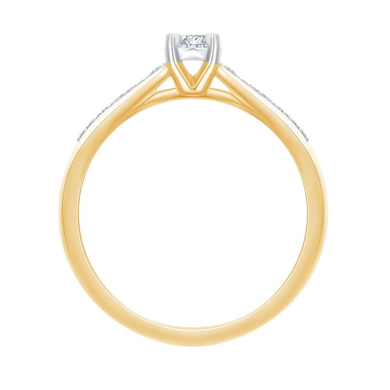 Bague, Solitaire Accompagné Serti Clos Diamant 0,18ct
