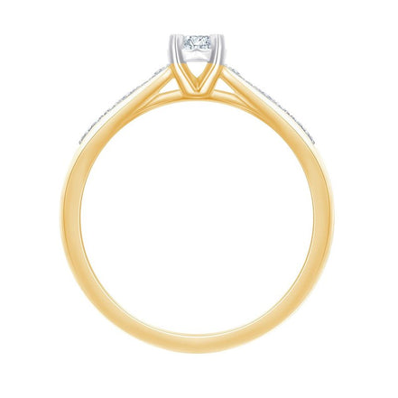 Bague, Solitaire Accompagné Serti Clos Diamant 0,18ct