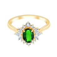 Émeraude et diamants 0,29 ct