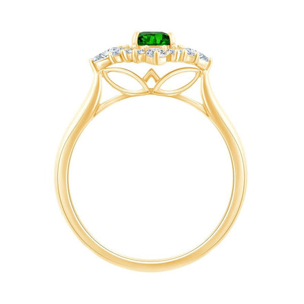 Émeraude et diamants 0,29 ct