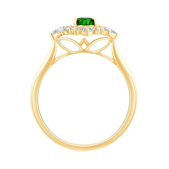 Émeraude et diamants 0,29 ct