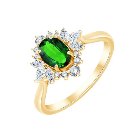 Émeraude et diamants 0,29 ct