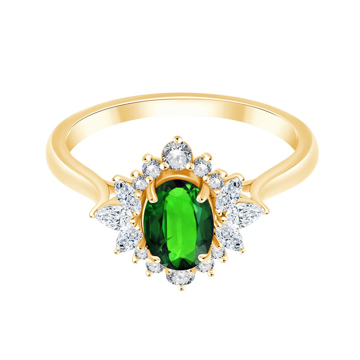 Émeraude et diamants 0,29 ct