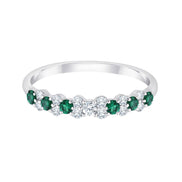 Bague, Alliance Émeraude & Diamants 0,35ct