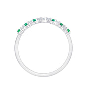Bague, Alliance Émeraude & Diamants 0,35ct