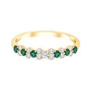 Bague, Alliance Émeraude & Diamants 0,35ct