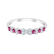 Bague, Alliance Rubis & Diamants 0,35ct