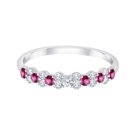 Bague, Alliance Rubis & Diamants 0,35ct
