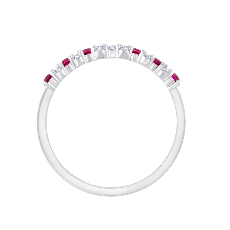 Bague, Alliance Rubis & Diamants 0,35ct