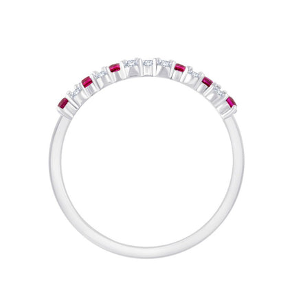 Bague, Alliance Rubis & Diamants 0,35ct