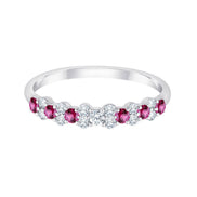 Bague, Alliance Rubis & Diamants 0,35ct
