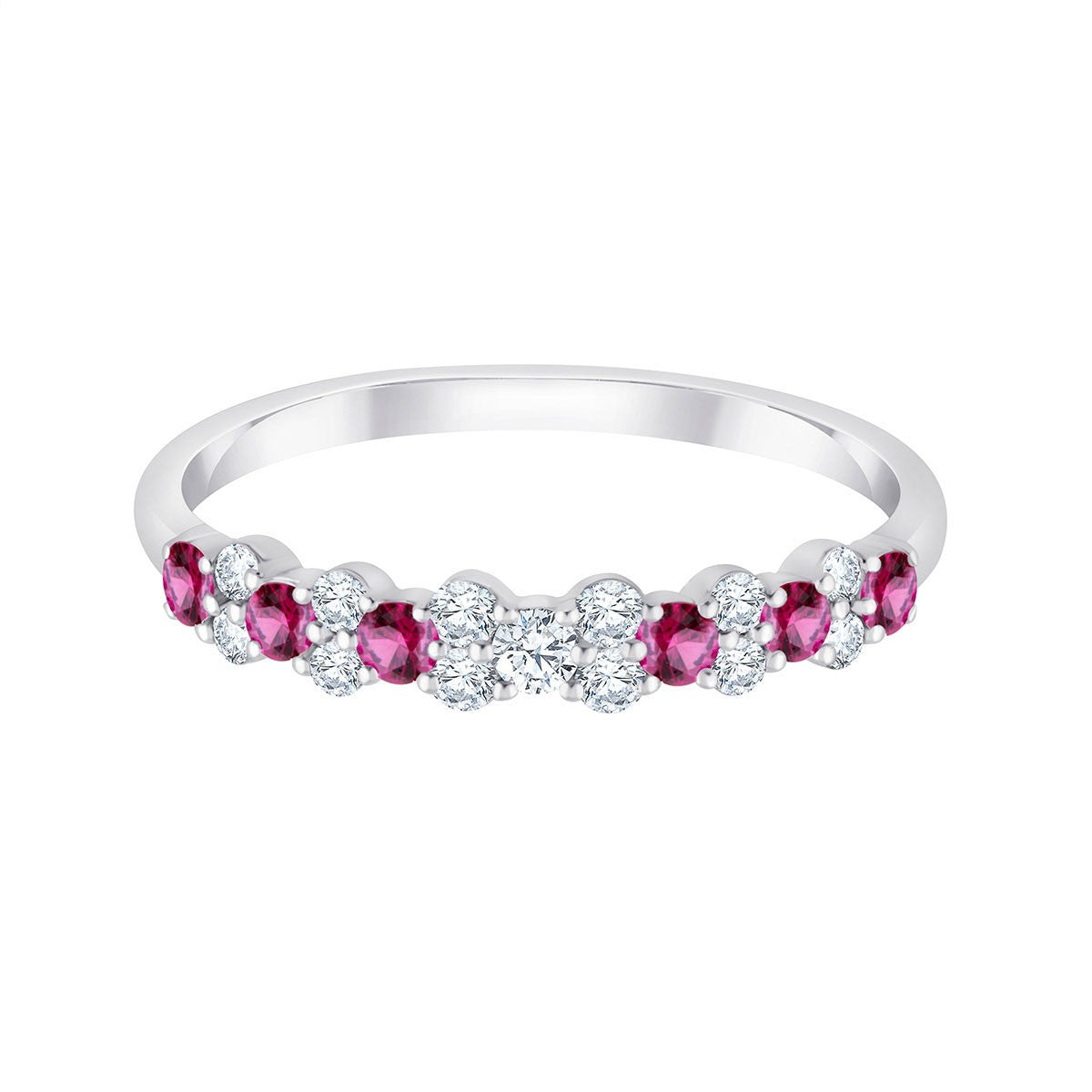 Bague, Alliance Rubis & Diamants 0,35ct
