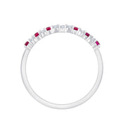 Bague, Alliance Rubis & Diamants 0,35ct