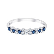 Bague, Alliance Saphir & Diamants 0,35ct