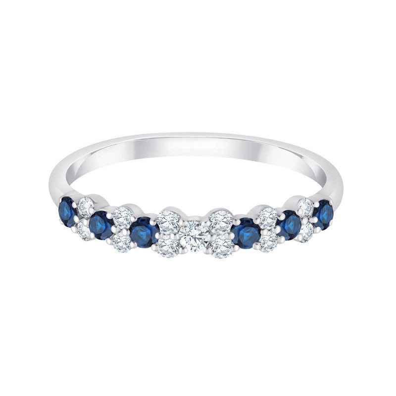 Bague, Alliance Saphir & Diamants 0,35ct