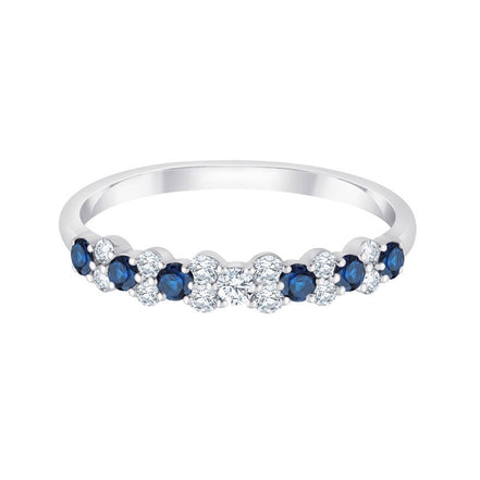 Bague, Alliance Saphir & Diamants 0,35ct