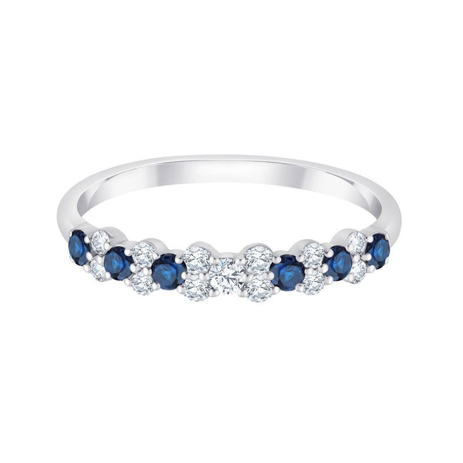 Bague, Alliance Saphir & Diamants 0,35ct