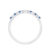Bague, Alliance Saphir & Diamants 0,35ct