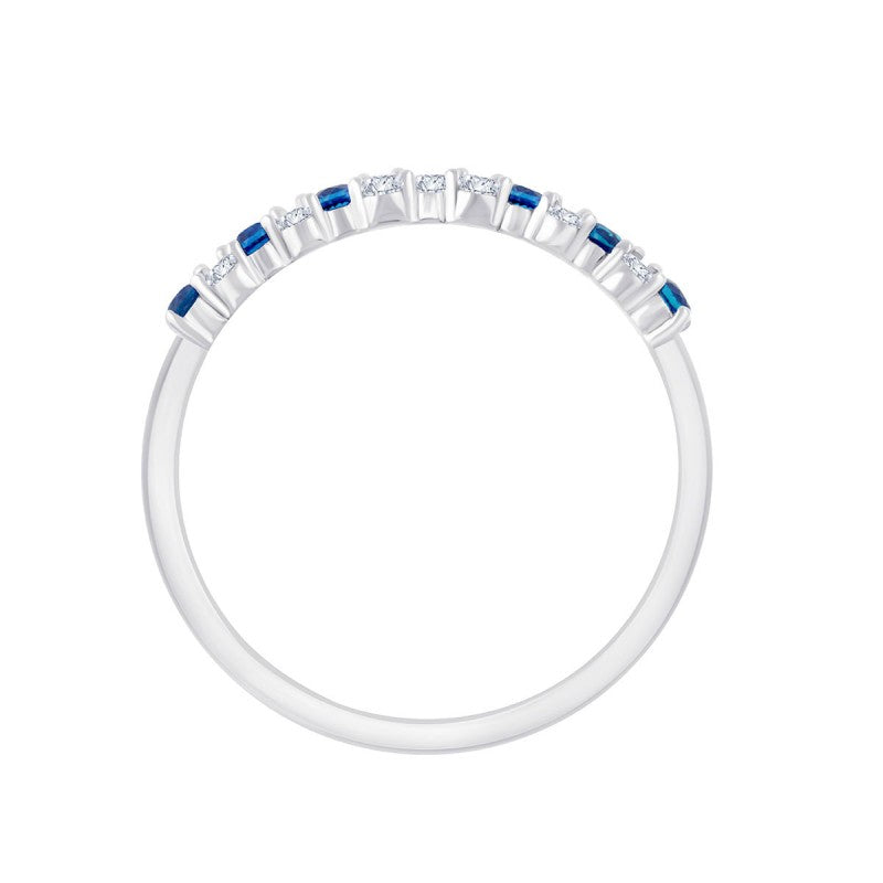 Bague, Alliance Saphir & Diamants 0,35ct