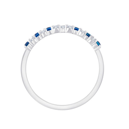 Bague, Alliance Saphir & Diamants 0,35ct