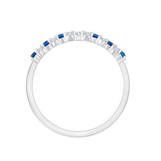 Bague, Alliance Saphir & Diamants 0,35ct