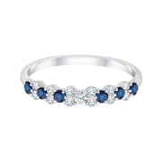 Bague, Alliance Saphir & Diamants 0,35ct