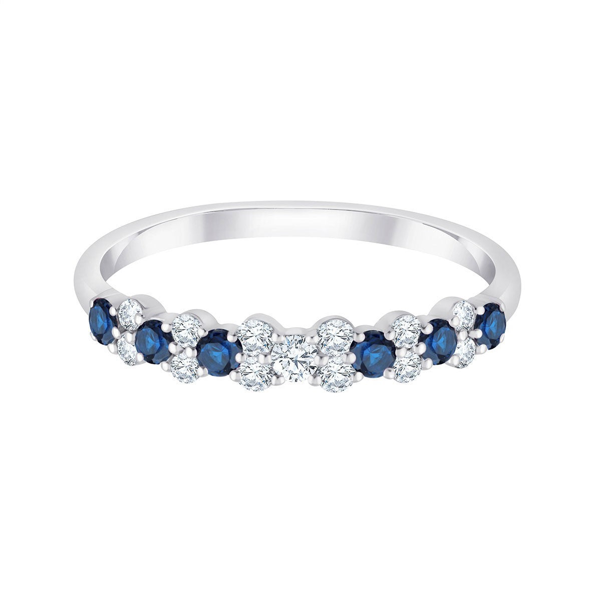 Bague, Alliance Saphir & Diamants 0,35ct