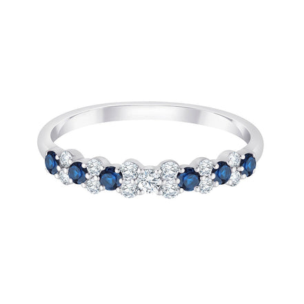Bague, Alliance Saphir & Diamants 0,35ct
