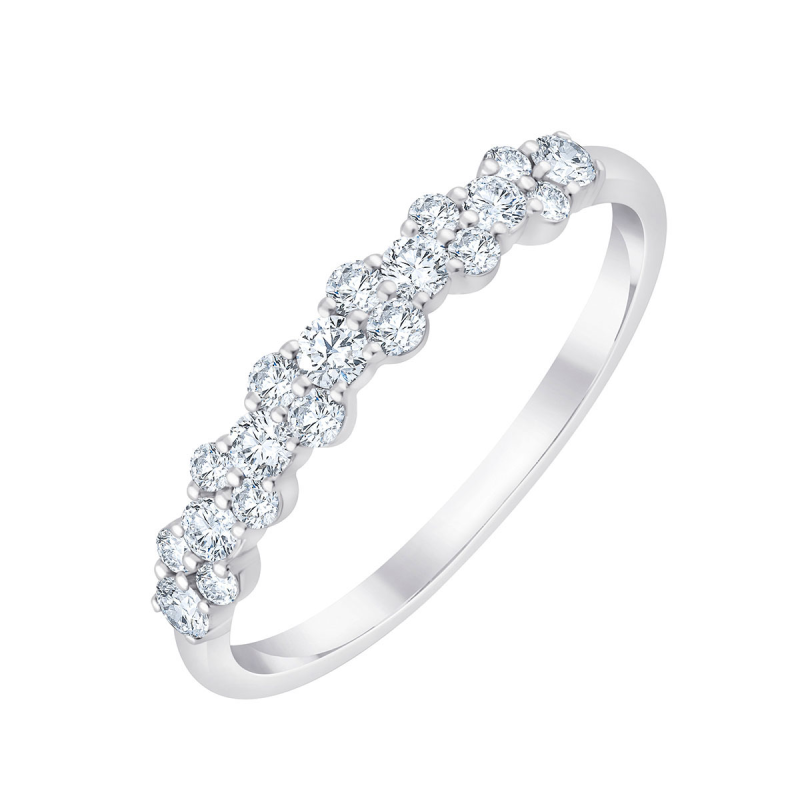 Bague alliance ronde avec diamant de 0,35 carat