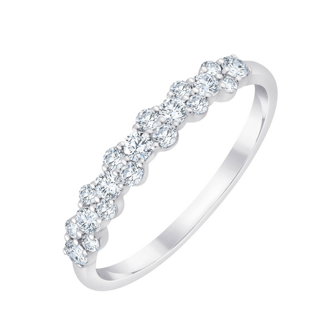 Bague alliance ronde avec diamant de 0,35 carat